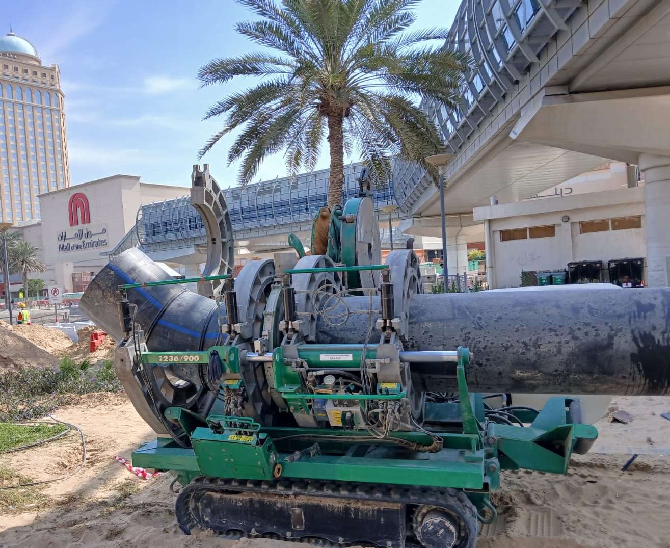 McElroy tracked fusion machine working on a pipeline in Dubai